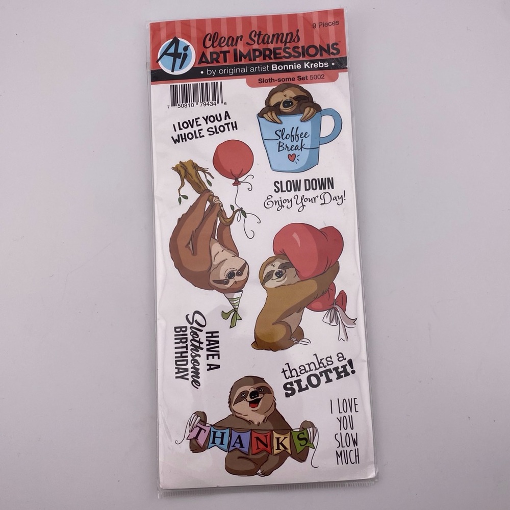 « Sloth-Some » Clear Acrylic Stamp Set by Art Impression
